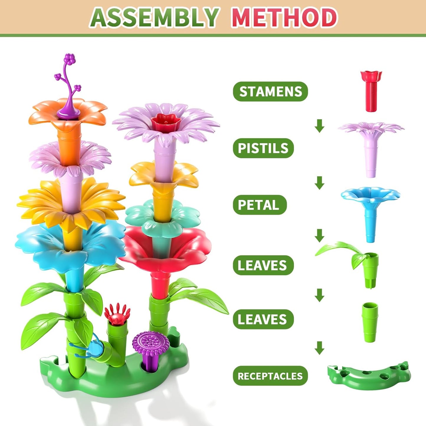 Juguetes de construcción de jardín de flores para niñas de 3, 4, 5, 6 años, actividades educativas, regalos de cumpleaños